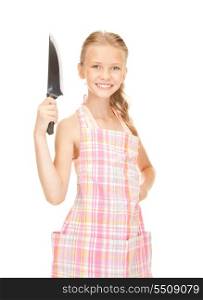 picture of little housewife with big knife