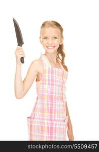 picture of little housewife with big knife