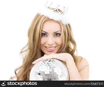 picture of lovely fairy in crown with disco ball