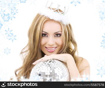 picture of lovely fairy in crown with disco ball