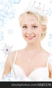 picture of lovely fairy in crown with magic wand