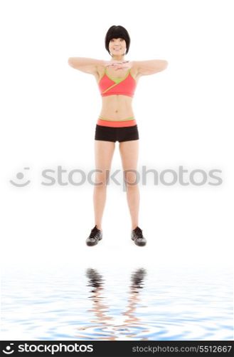picture of lovely fitness instructor working out
