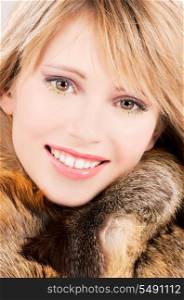picture of lovely teenage girl in fur