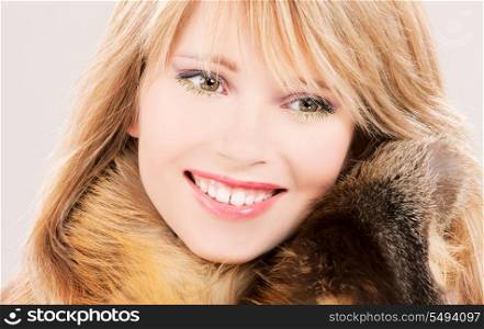 picture of lovely teenage girl in fur
