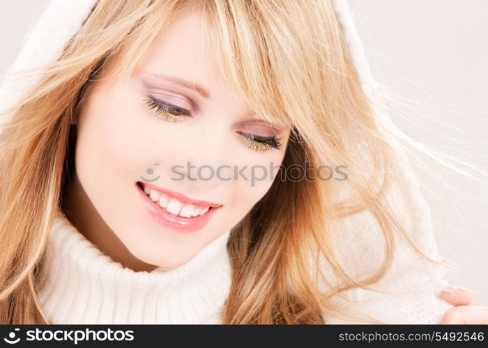 picture of lovely teenage girl in hoodie