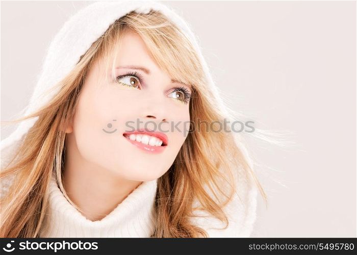 picture of lovely teenage girl in hoodie