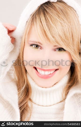 picture of lovely teenage girl in hoodie