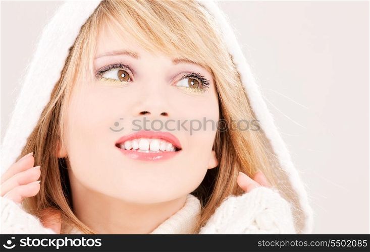picture of lovely teenage girl in hoodie