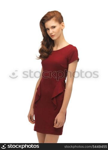 picture of lovely teenage girl in red dress