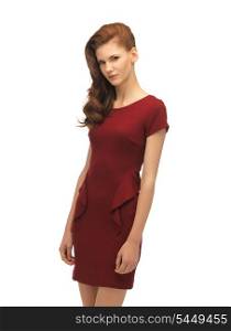 picture of lovely teenage girl in red dress
