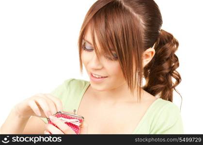 picture of lovely teenage girl with purse