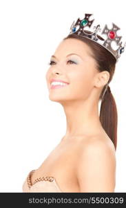 picture of lovely woman in crown over white&#xA;