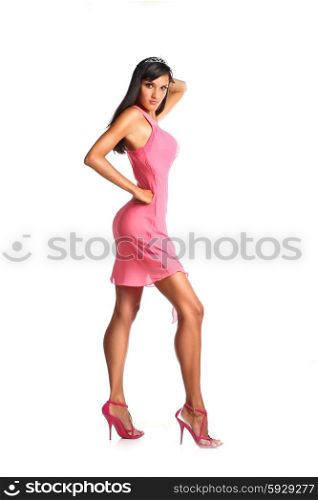 Picture of lovely woman in pink dress.