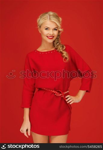 picture of lovely woman in red dress