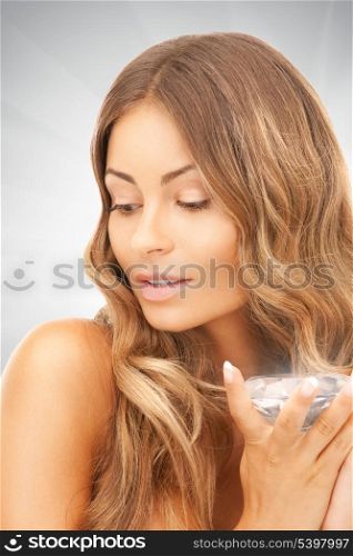 picture of lovely woman with big diamond