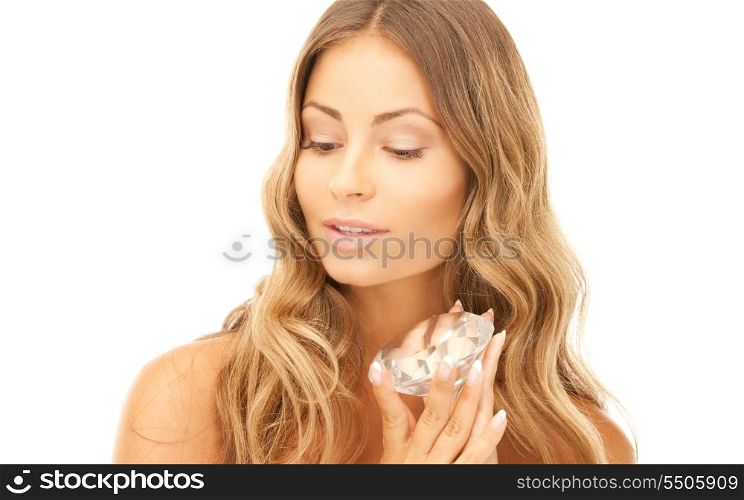 picture of lovely woman with big diamond