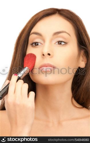 picture of lovely woman with brush over white&#xA;&#xA;