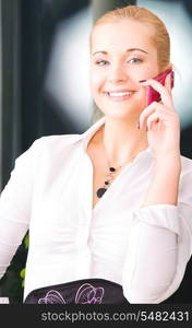 picture of lovely woman with cell phone