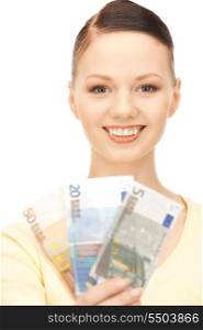 picture of lovely woman with euro cash money&#x9; &#xA;