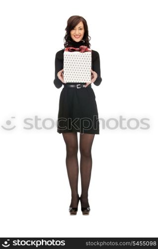 picture of lovely woman with gift box
