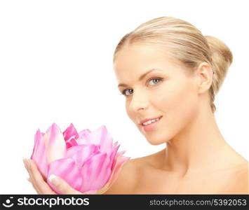 picture of lovely woman with lotos flower.