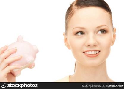 picture of lovely woman with piggy bank&#x9; &#xA;&#xA;