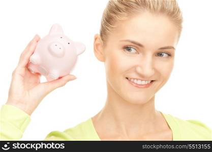 picture of lovely woman with piggy bank&#xA;