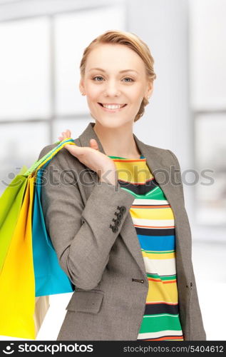 picture of lovely woman with shopping bags