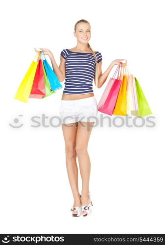 picture of lovely woman with shopping bags