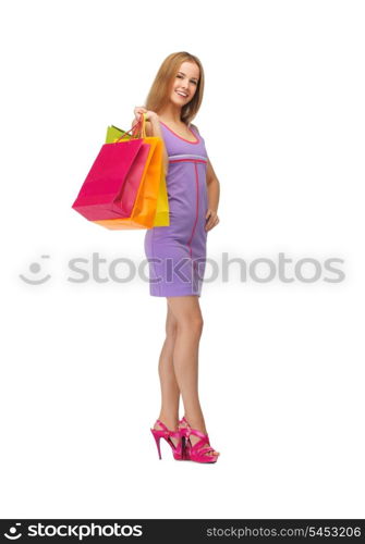 picture of lovely woman with shopping bags.