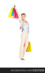 picture of lovely woman with shopping bags