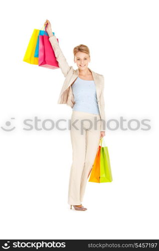 picture of lovely woman with shopping bags