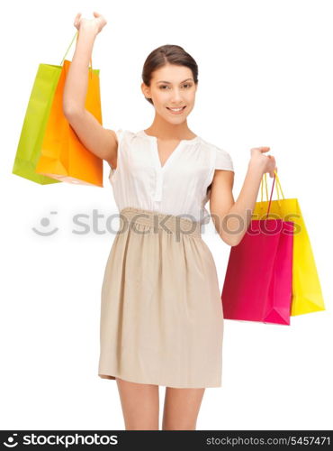 picture of lovely woman with shopping bags