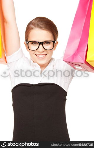 picture of lovely woman with shopping bags