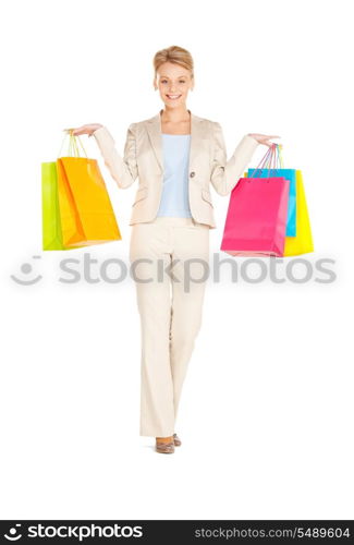 picture of lovely woman with shopping bags