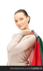 picture of lovely woman with shopping bags