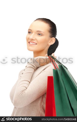 picture of lovely woman with shopping bags