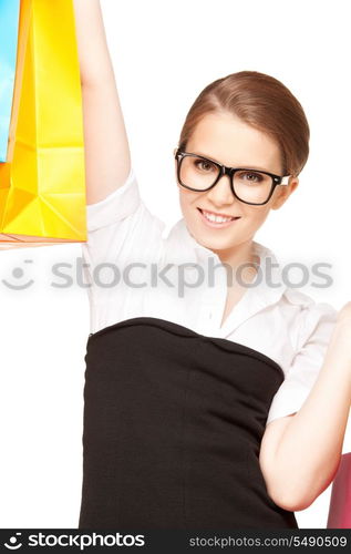 picture of lovely woman with shopping bags