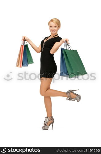 picture of lovely woman with shopping bags