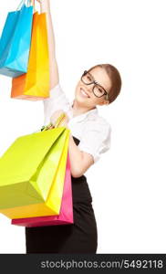 picture of lovely woman with shopping bags