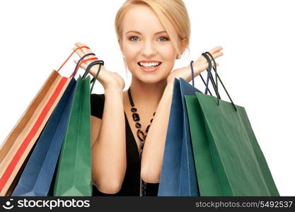 picture of lovely woman with shopping bags