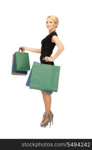 picture of lovely woman with shopping bags