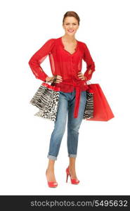 picture of lovely woman with shopping bags