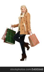 picture of lovely woman with shopping bags.