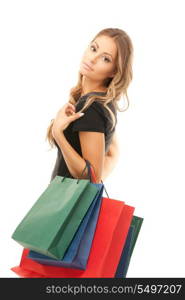 picture of lovely woman with shopping bags