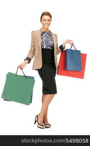 picture of lovely woman with shopping bags