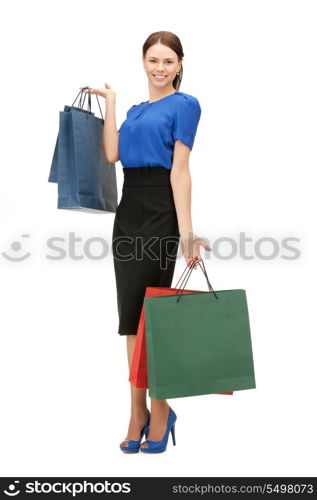 picture of lovely woman with shopping bags