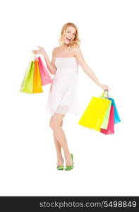 picture of lovely woman with shopping bags