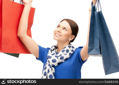 picture of lovely woman with shopping bags