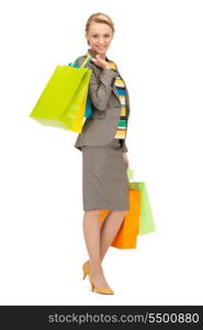 picture of lovely woman with shopping bags